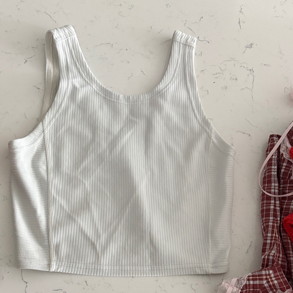 lululemon athletica White Ribbed Tank Top